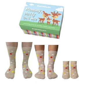 Caja Calcetines Familiares Cucamelon 3 Algodón Mamá Papá Niños Regalo Mamá Papá Me - Imagen 1 de 2
