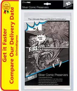1 x Ultra PRO Silver Comic Book Preserver Resealable Bag + Backing Board - Picture 1 of 6