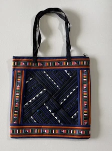 Bolso de Mano Multicolor Colorido Patrones Azul Negro Naranja Rosa Blanco - Imagen 1 de 7