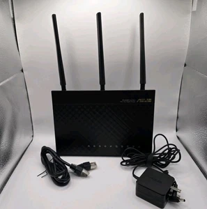 ASUS AC1900 Dual Band Gigabit WiFi Router RT-AC68U w/ Power Cord Tested - Imagen 1 de 9