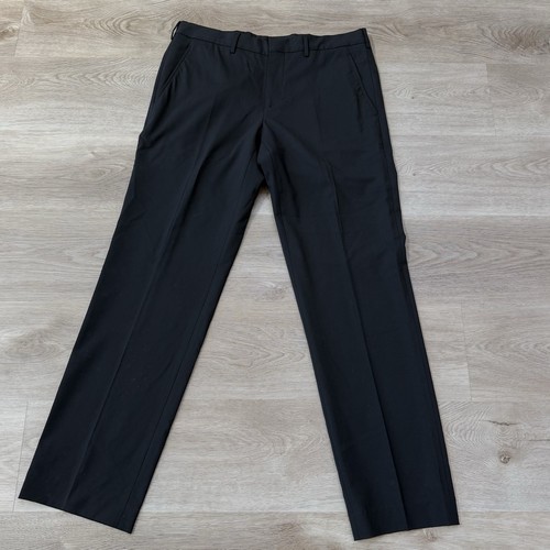 Pantalone Prada uomo nero 100% lana piatto davanti taglia 48 IT US 32x30 pantalone Italia