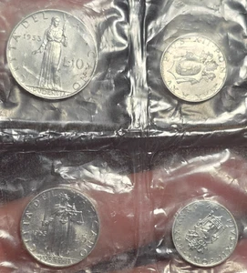 100% Original 1953 Vatican 4 Coin Mint Set Still in Original Sleeve! - Picture 1 of 2