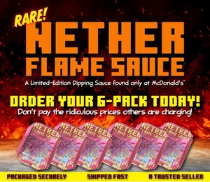 McDonald's Nether Flame Sauce x6 (6-Pack) New Limited Edition Dipping WcDonalds - Picture 1 of 2