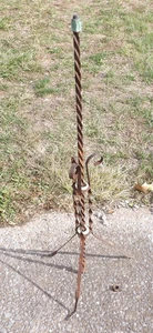 Antik 1890er 42" Wetterfahne Blitzableiter Tri-Pod Sockel Bauernhof Scheune Kretzer Ins. - Bild 1 von 13