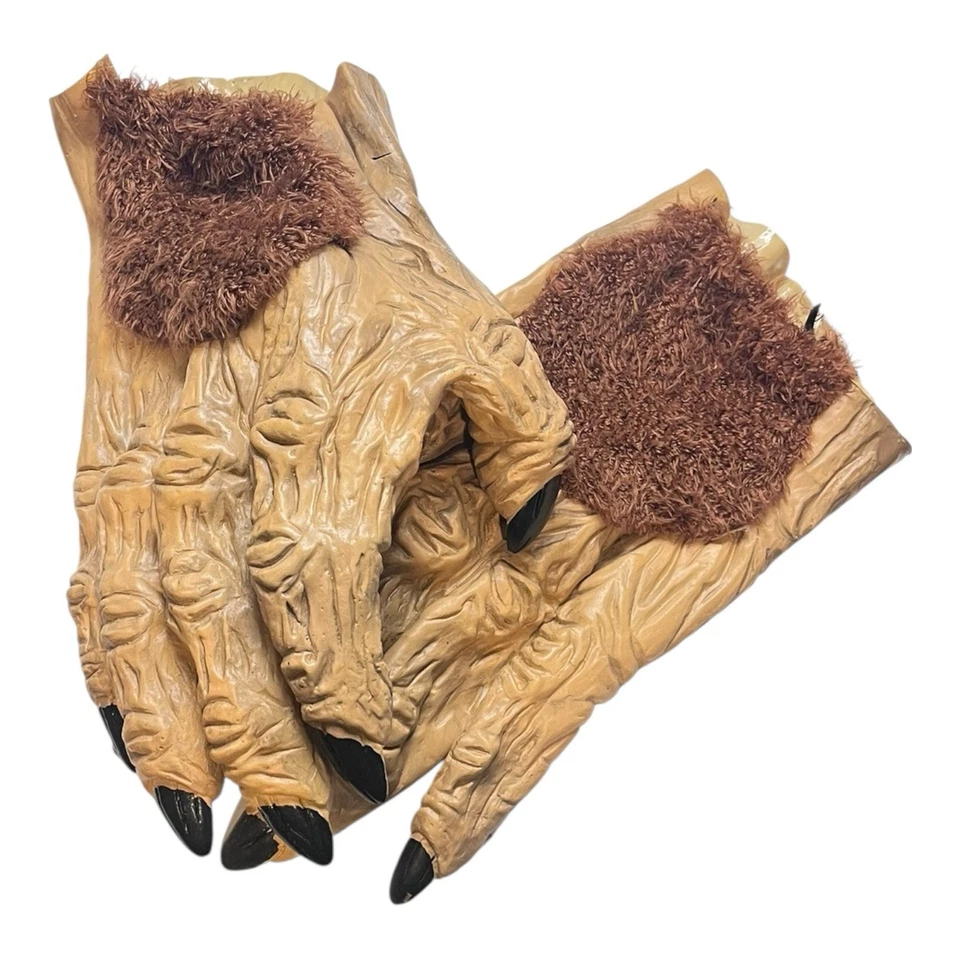Warewolf Monster Big Foot Animal Furry Hairy Rubber Hands Adult Size Costume - Image 1 of 4