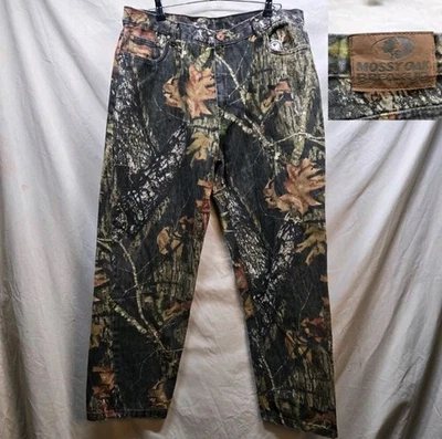 Vintage Mossy Oak Break Up Camouflage Hunting Pants Men's Size 40x32 Outdoors  - Image 1 of 4