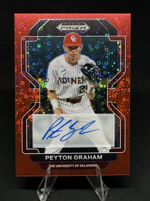 2022 Panini Prizm Draft Picks Peyton Graham #PDP51 Red Donut Circles /99 [AUTO] - Image 1 of 2