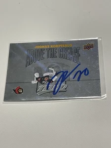 Joonas Korpisalo Signed Card UD Above The Crease JSA COA IP Auto Senators a - Picture 1 of 3