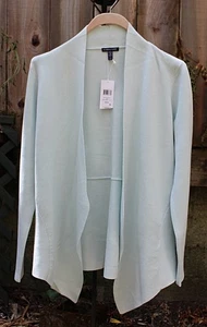 NEU Eileen Fisher Winkeljacke aus Bio-Baumwolle Interlock, eisblau, M - $ 328 - Bild 1 von 13