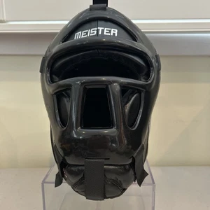 Meister MMA LEATHER HEAD GUARD w/ REMOVABLE FACE MASK - Boxing Headgear FITS ALL - Picture 1 of 5