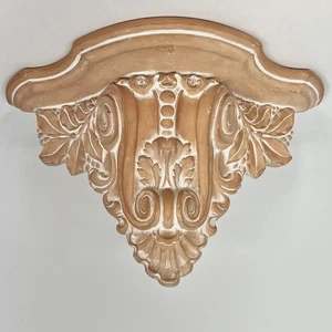 Aplique italiano terracota arcilla lavado blanco vintage ménsula estante de pared ornamentado - Imagen 1 de 9
