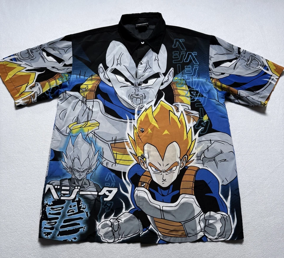 Vintage Y2K Dragon Ball Z Shirt Mens Small Vegeta Super Saiyan Short Sleeve 2001 - Image 1 of 4