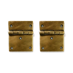 2 strong cast hinge vintage age style solid Brass DOOR BOX restoration heavy 3" - Bild 1 von 10