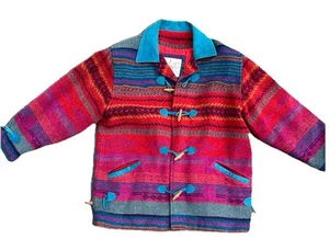 Vintage Katy D Kathryn Deene Aztec Tribal Blanket Wool Navajo Jacket Coat 18/20 - Picture 1 of 12