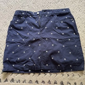 Stars Patriotic Croft & Barrow Stretch Skort Skirt Size 12 Medium Blue Navy - Picture 1 of 3