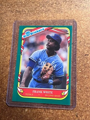 1987 Fleer Baseball Star Stickers # 123 Frank White - Image 1 of 4