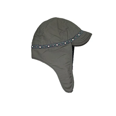 Sombrero Polartec Vintage Verde Invierno Marrón Forrado de Vellón Sombrero Trampero Talla M Foto 1 de 4