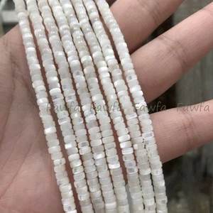 Cuentas blancas con concha de caracol herradura neumático rondelle cuentas sueltas fabricación de joyas 15"" - Imagen 1 de 11