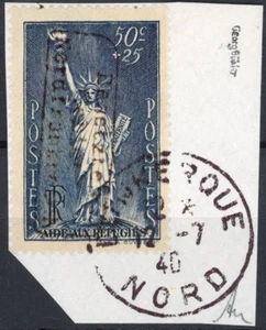 [67.632] Francia 1940 Occ. Sello Buhler firmado en muy buen estado usado de la Segunda Guerra Mundial $565 (Mi.117) - Imagen 1 de 1