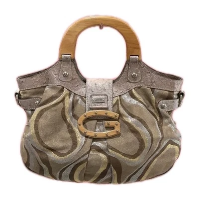 De Colección Guess Samba Bolso de Mano Metálico Grande Hobo Cartera y Correa Retro Mango de Madera Foto 1 de 4