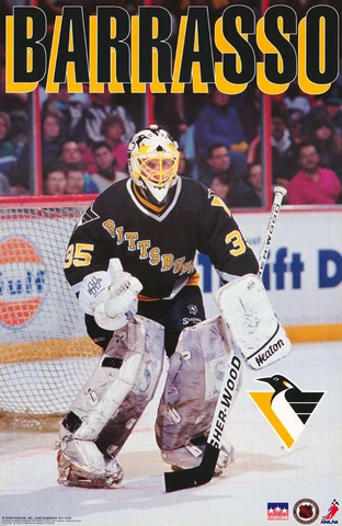 POSTER :NHL HOCKEY : TOM BARRASSO - PITTSBURG PENGUINS- FREE SHIPPING ! LW4 V Cover