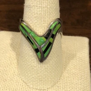 Anillo de plata esterlina verde turquesa unisex Jay King DTR talla 10-1/4 - Imagen 1 de 10
