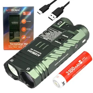 Acebeam Terminator M2 Dual Head Spot/Flood EDC Flashlight - OD Green 3200 Lumen, - Picture 1 of 8