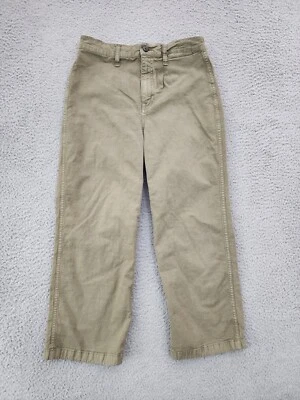 Pantalones J Crew Talla 28 Verde Ajustados Pierna Ancha Recortados Cómodos Tiro Medio 28x24 Foto 1 de 4