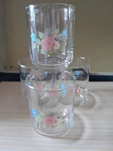 VINTAGE & SELTENE PFALTZGRAFF TEE ROSE VON LIBBEY 3" SAFTGLAS 4OZ 4ER SET - Bild 1 von 6