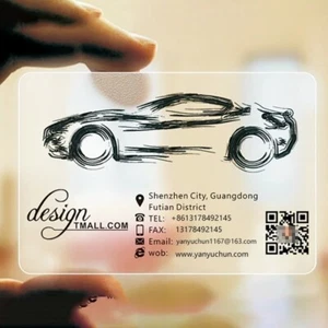 200 individuelle transparente Visitenkarten personalisiert Foto Text Kunststoff PVC - Bild 1 von 7