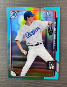 2015 Bowman Chrome Draft Walker Buehler 1st Sky Blue Refractor #46 Dodgers