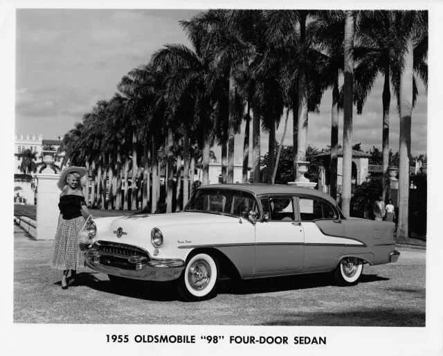 1955 Oldsmobile 98 Four-Door Sedan Press Photo 0050 - Image 1 of 1