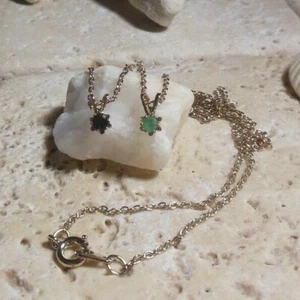 Collar Colgante Solitario Natural Esmeralda o Zafiro ¡Una Gran Idea de Regalo! - Imagen 1 de 2
