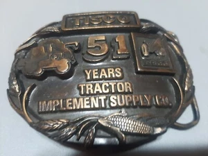 TISCO 51 Years Brass BELT BUCKLE Tractor Implement Supply Co Siskiyou Belt Co - Picture 1 of 5