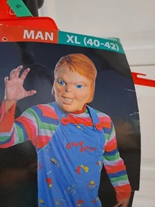 Rubie’s Child’s Play 2 Chuck Men's Adult XL One Piece Costume Jumpsuit & Mask - Picture 1 of 7