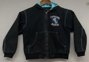 Shyanne Western Canvas Coat Girls M (10 ?) Cowgirls Rule Embroider Hoodie Horse - Picture 1 of 24