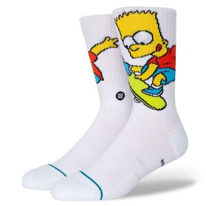 Stance Bart Simpson Crew Socks - White