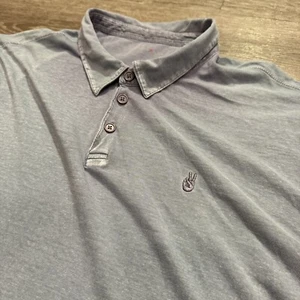 Camisa Polo John Varvatos Para Hombres 2XL Azul Letrero de Paz Bordado Logo Cuello Preppy - Imagen 1 de 9