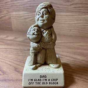 Figura Paula Resin Dad (&Son) I'm Glad I'm A Chip Off The Old Block 1974 de colección EE. UU. - Imagen 1 de 6