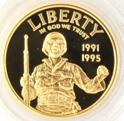 1991-1995 W 5 Dollar Gold World War II 50th Anniversary US Proof Coin  - Bild 1 von 4