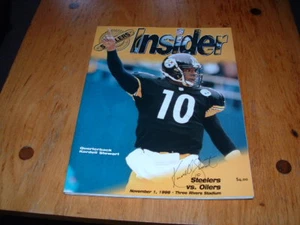 TENNESSEE OILERS @ PITTSBURGH STEELERS NFL INSIDER PROGRAM MAGAZINE 11/1/1998 - Picture 1 of 2