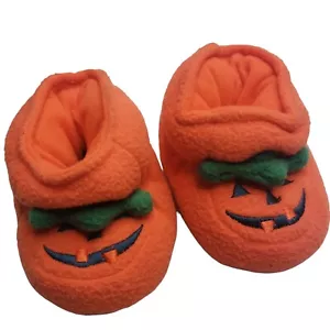 Halloween Koala Kids Orange Pumpkin Booties Size 6-12 Months - Picture 1 of 6
