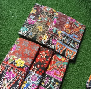 Authentic TERENGGANU Batik Sarong Design on Orange Absorbent Cotton Baby Swaddle - Picture 1 of 1
