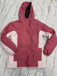 Lands End Squall Girl’s 16 (XL) Pink Grow A Long Jacket Coat Parka Hooded - Picture 1 of 6