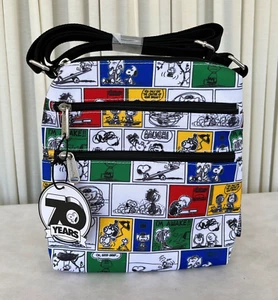 Loungefly Peanuts 70 years Comics Crossbody Passport Bag NWT - Picture 1 of 5