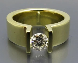 DISEÑO NEUMÁTICO - BONITO ANILLO TENSOR GRANDE G/VSI BRILLANTE - ORO 585 - Imagen 1 de 9