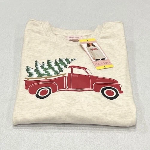 Teddi Rose Ladies' Holiday Crewneck Pullover Cream SZ L