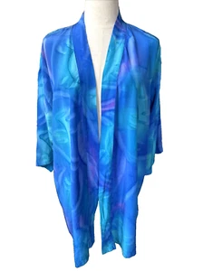 Simply Silk Kimono offene Jacke Oberteil 100% Seide One Size - Bild 1 von 5