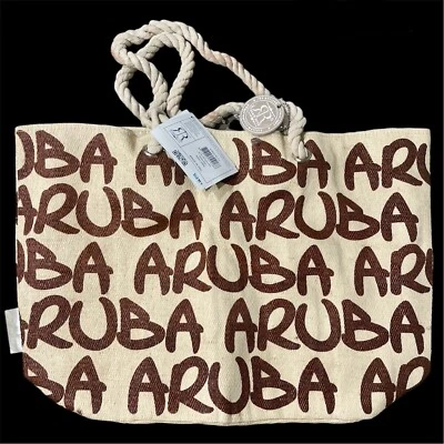 Nuevo Bolso de Mano Robin Ruth Diseño Aruba Graffiti Paja Caqui/Café Playa Crucero Foto 1 de 4