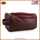 Leather Toiletry Bag, Mens Travel Wash Bag Water Resistant Toiletry Mack up Case